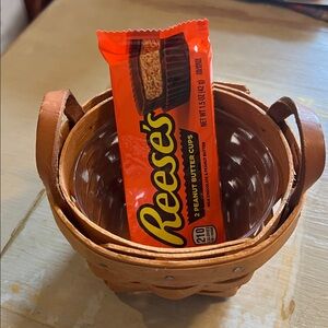 Longaberger Hostess Only Mini Basket, with plastic protector. Mint